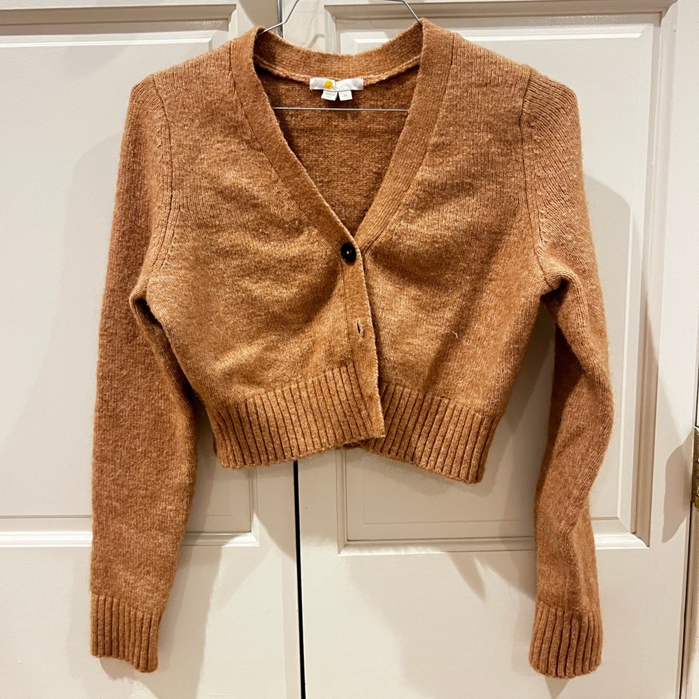 Boden Small Cropped tan sweater